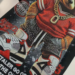 R5 - Heavyweight 320g Pure Cotton T-Shirt - Luxury Full Rhinestone Hip-Hop Teddy Bear Graphic Oversized Tee