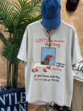 Lost Dog Graphic Tee | Funny Dachshund Cotton T-Shirt