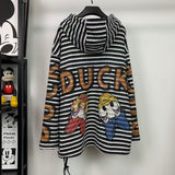 Vintage Donald Duck Oversized Hooded Long Sleeve T-Shirt – Lightweight Streetwear Top
