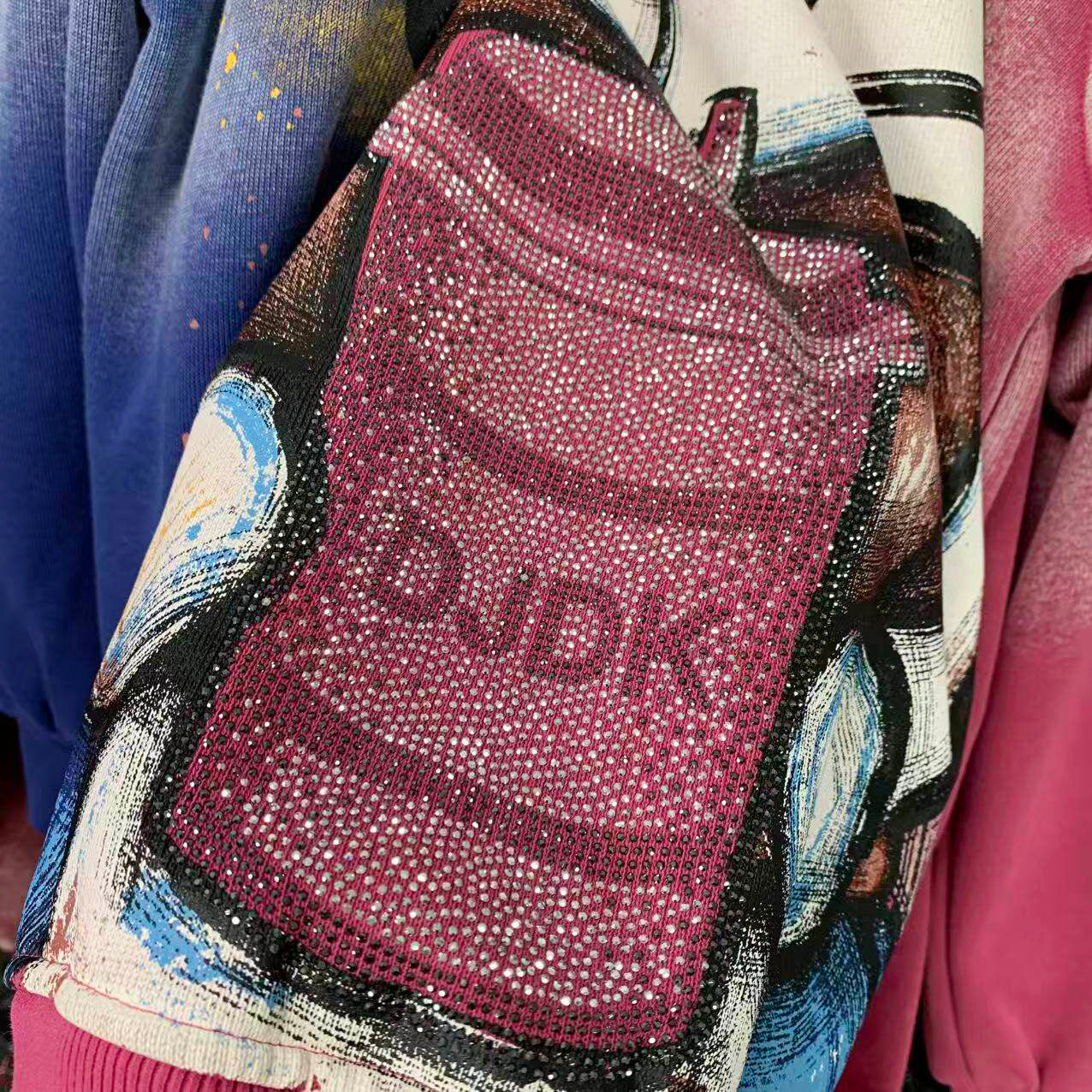 Vintage Washed Rhinestone Doraemon Sweatshirt | Fleece-Lined Oversized Crewneck