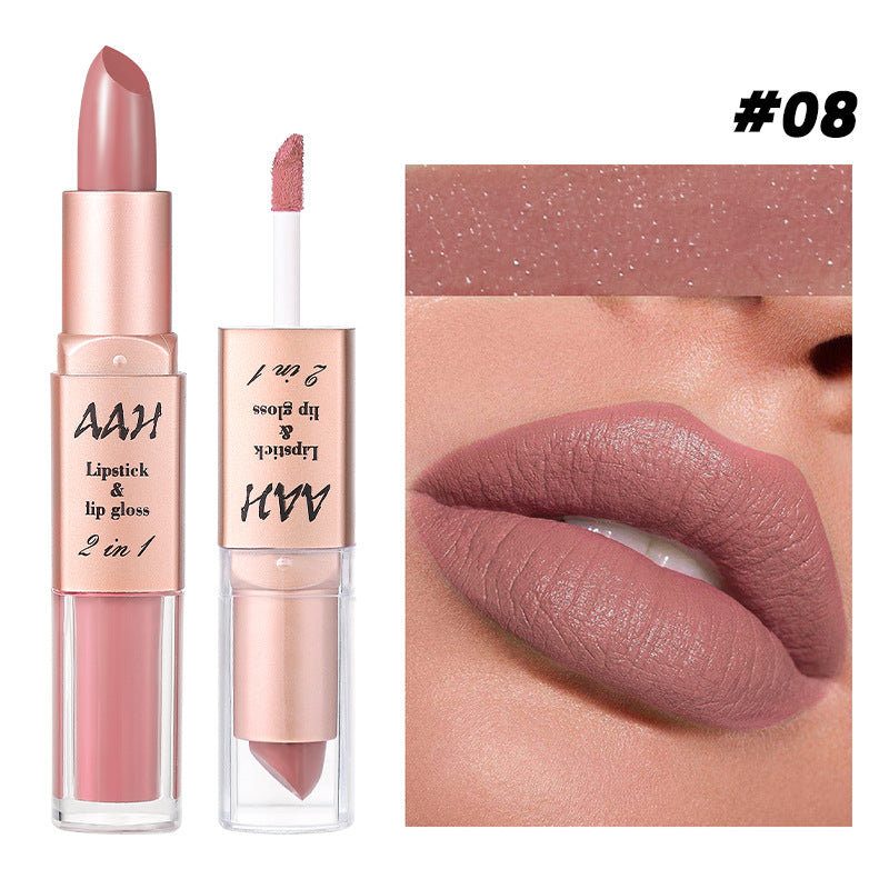 AAH-8 Colors moisturizing double-ended lipstick lip glaze