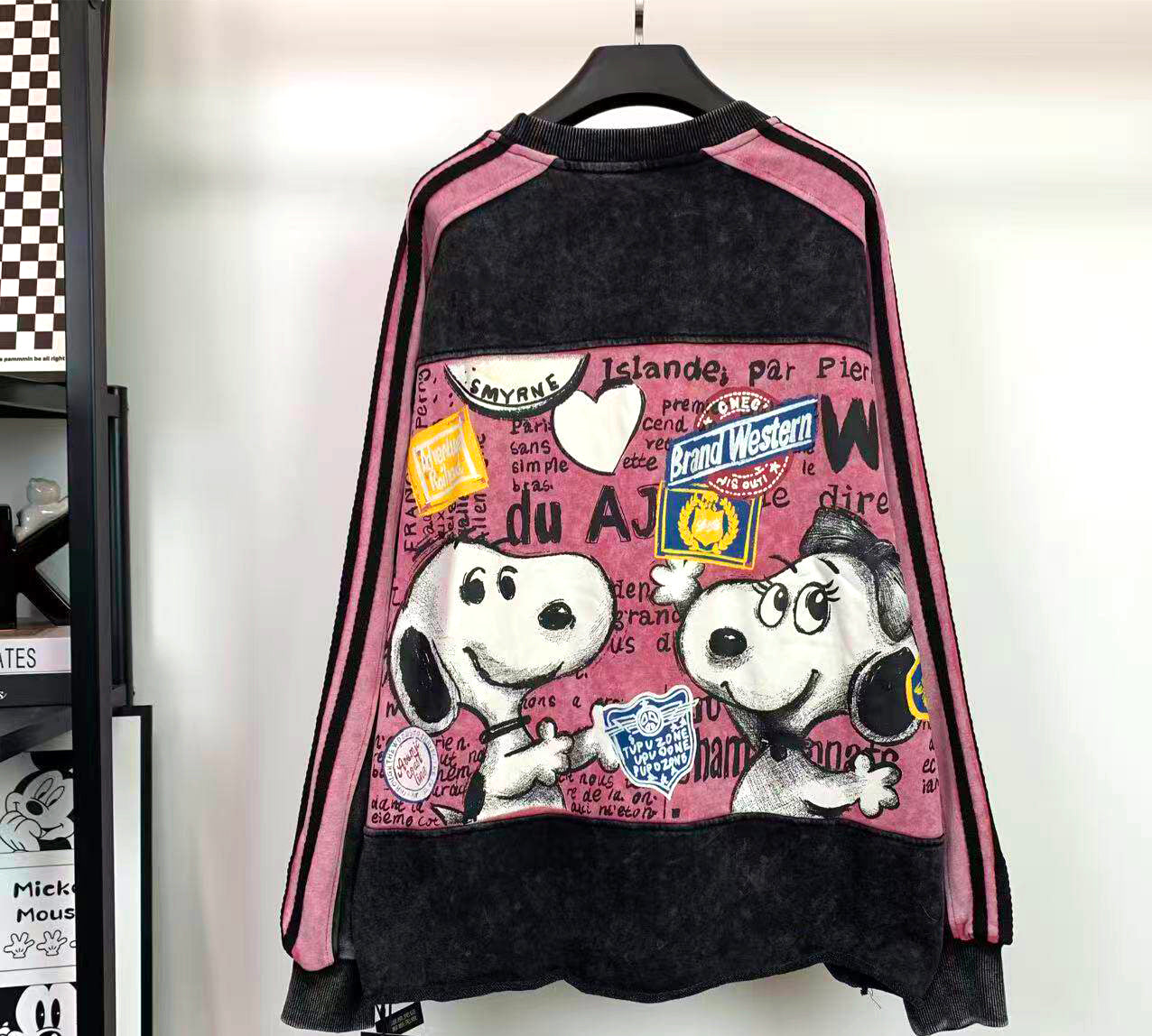 Snoopy Graphic Streetwear Sweatshirt | Vintage Washed Cartoon Crewneck