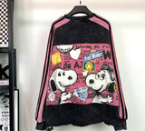 Snoopy Graphic Streetwear Sweatshirt | Vintage Washed Cartoon Crewneck