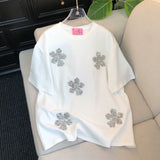 2025 Spring New Style - Original Heavy Diamond Flower Tee