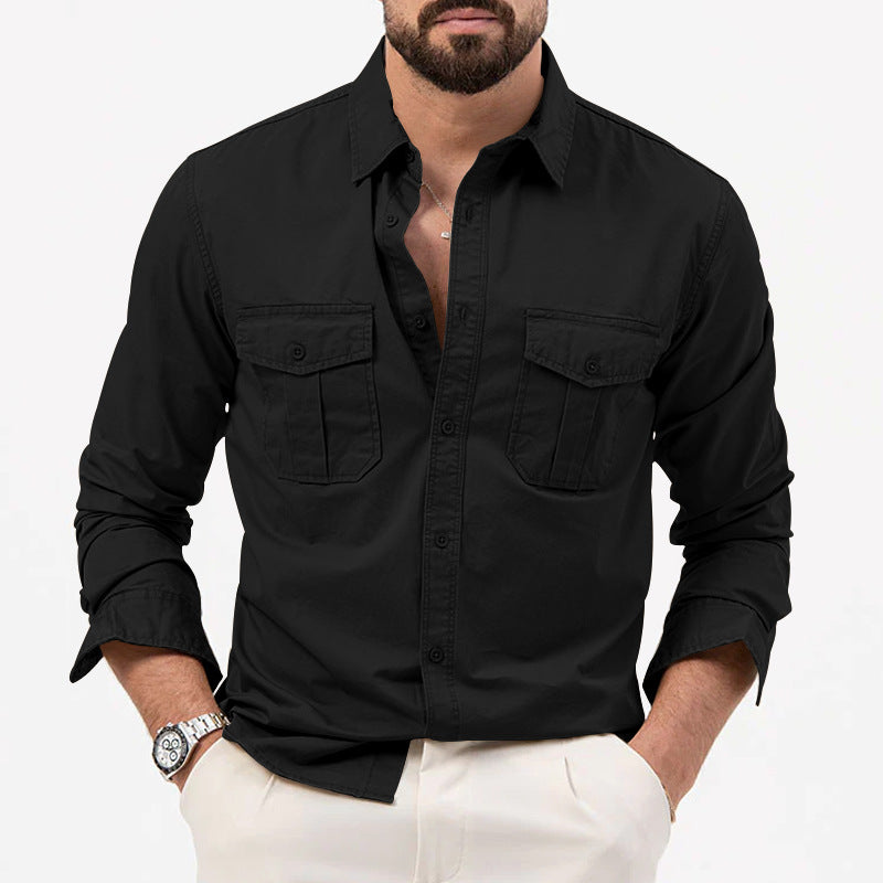 Men's Shirts - Multi-Pocket Casual Long Sleeve Tops