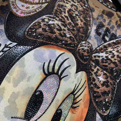 R11 - Pure Cotton Leopard Print Sweatshirt - Luxury Hot-Fix Rhinestone Minnie Mouse Graphic Crewneck Pullover