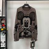 Vintage Washed Mickey Sequin Sweatshirt | Oversized Graphic Crewneck