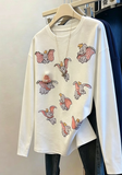 VINESU 3D Embroidered🌺 3D Wool Hat Design Long Sleeve Heavyweight Tee