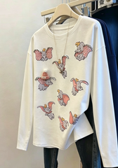 VINESU 3D Embroidered🌺 3D Wool Hat Design Long Sleeve Heavyweight Tee