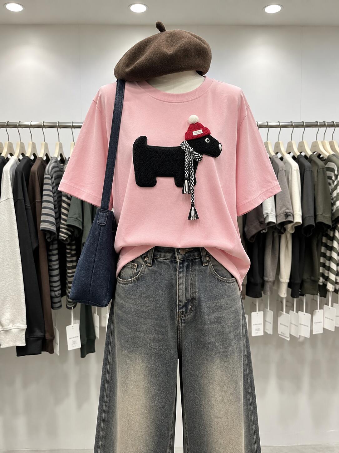 3D Dog Appliqué T-Shirt | Handmade Textured Statement Tee