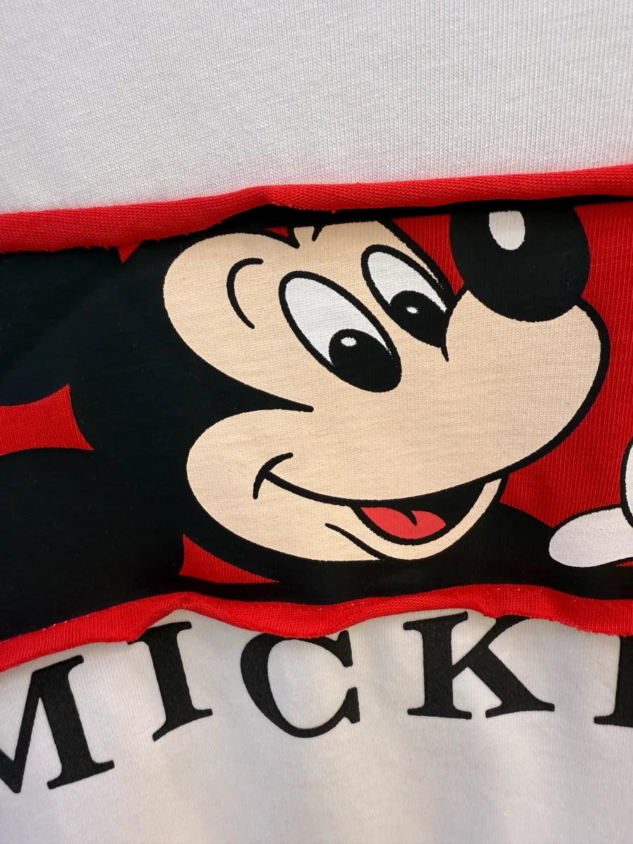 A111 - 220GSM Heavyweight Pure Cotton | Mickey Series Double-Sided Multi-Texture Patch Tee