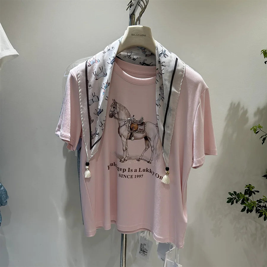 A191 - Artistic Graphic Tee with Beaded Embroidery - 220g Premium Heavyweight Cotton
