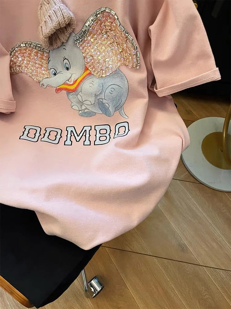 VINESU Sparkly Little Elephant Takes the Stage, the Eye - Catching Secret of Cute T - shirt