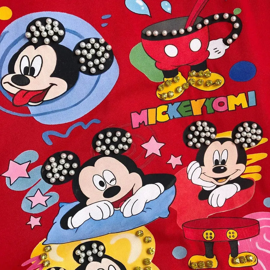 VINESU MKT06 - Y2K Retro Cartoon Gang Double-Sided Embellished Tee