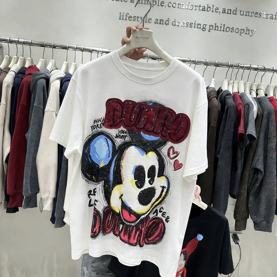 VINESU MKT11 - Graffiti-Style Cartoon Portrait Cotton T-Shirt✨Loose fit, suitable for 99–165 lbs