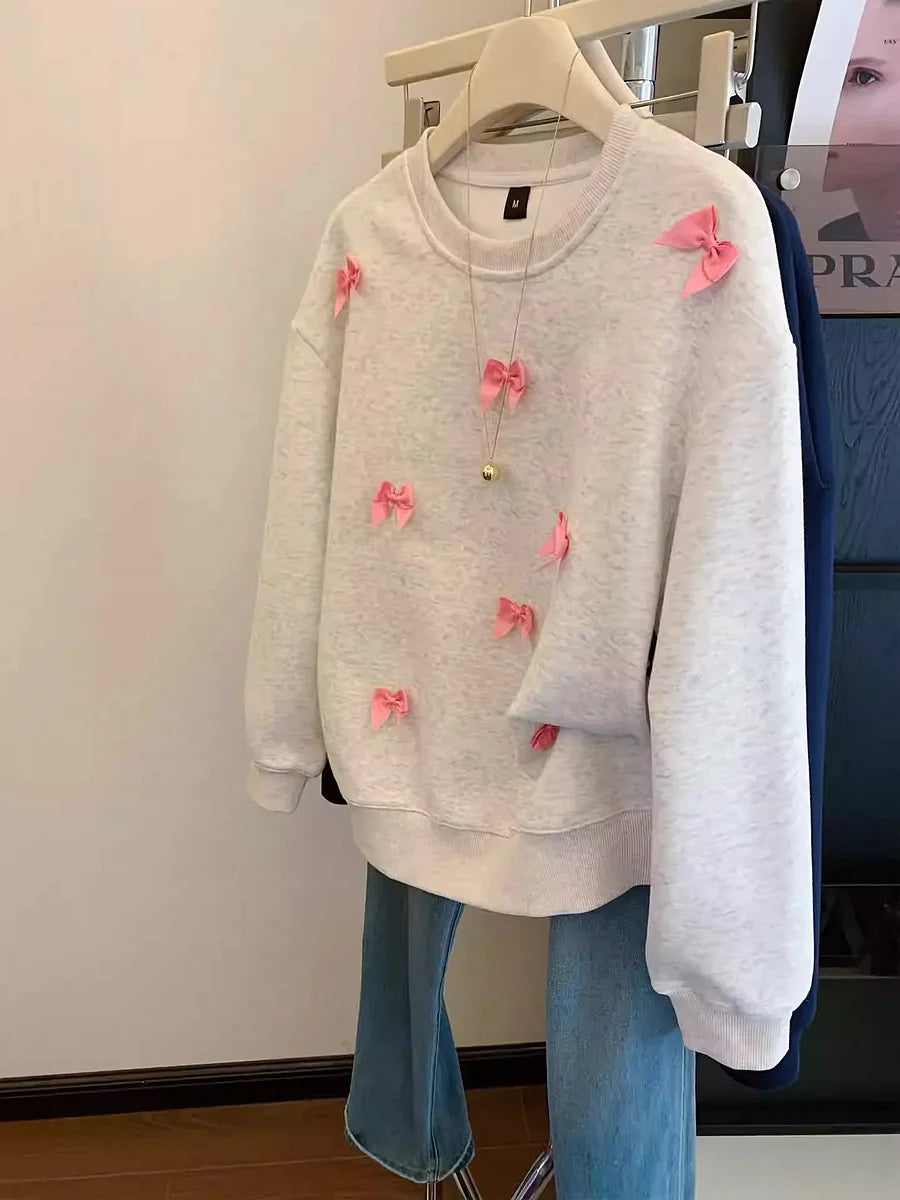 VINESU Sweet Style! Sweatshirt Covered in Pink Bows