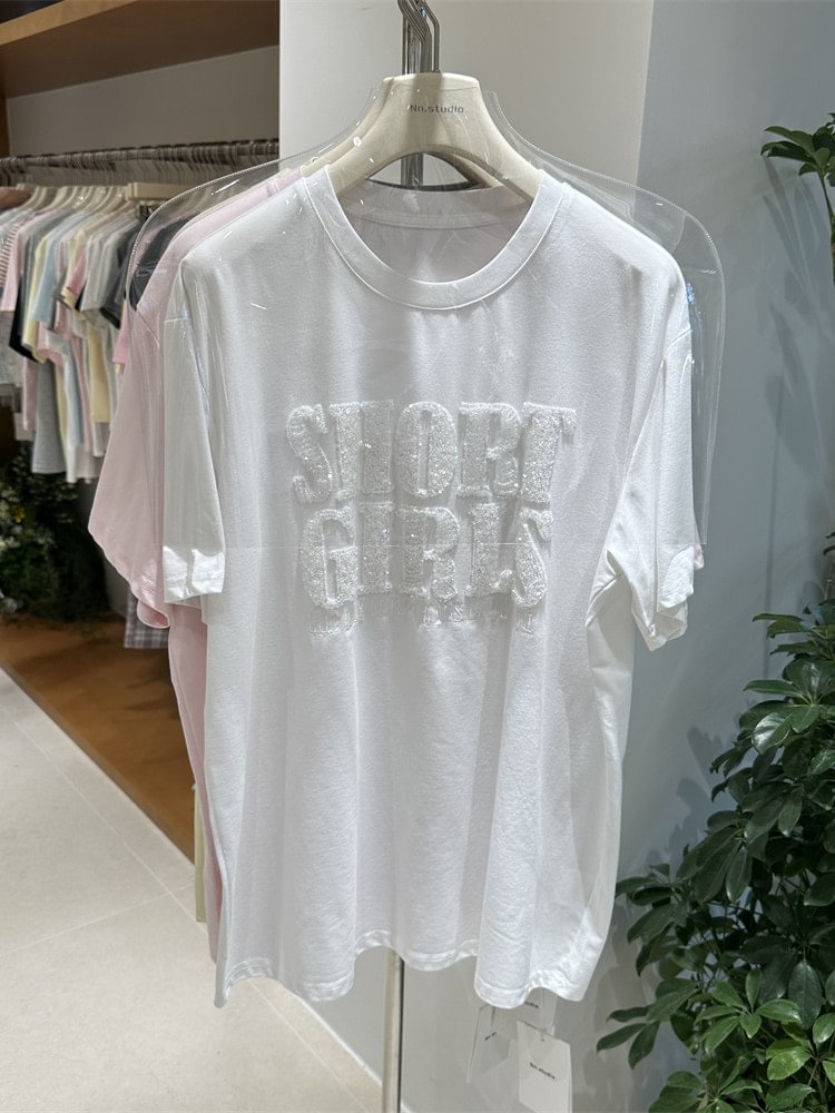 A165 - 320g Ultra-Heavyweight Beaded Graphic Tee - Premium Structured Boxy Fit Cotton T-Shirt - Luxury Artisanal Streetwear