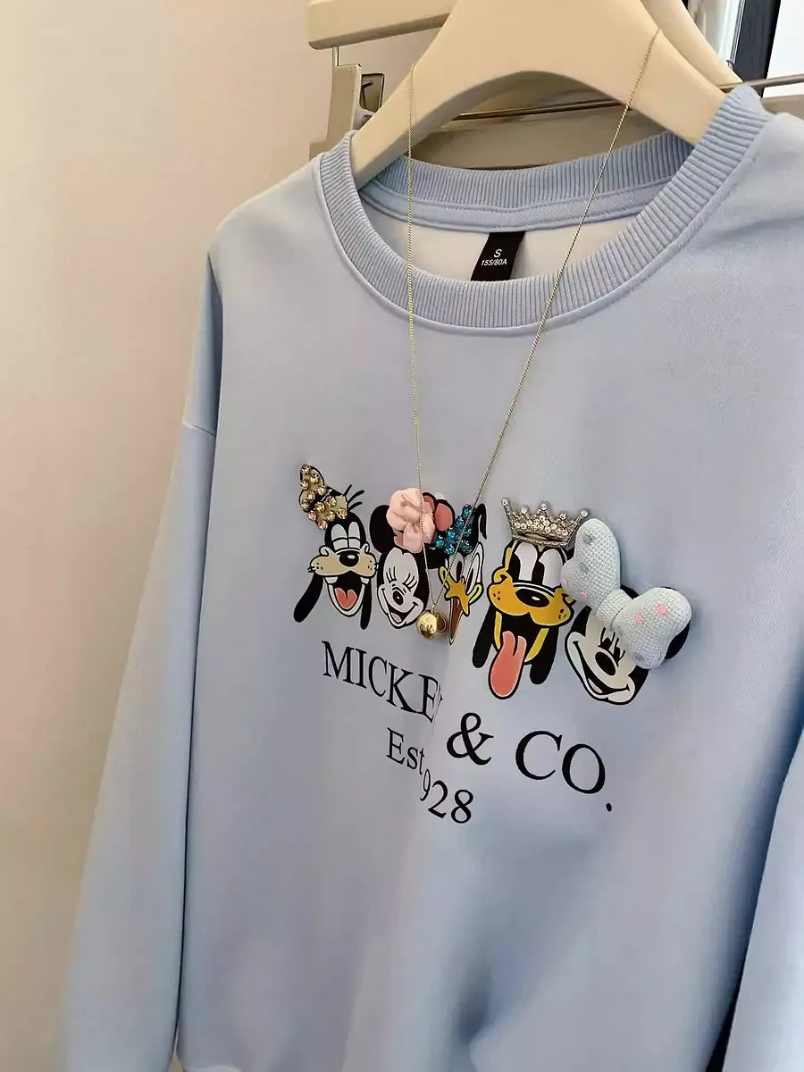 VINESU Can't Resist the Cuteness! Cartoon 3D Decor Sweatshirt