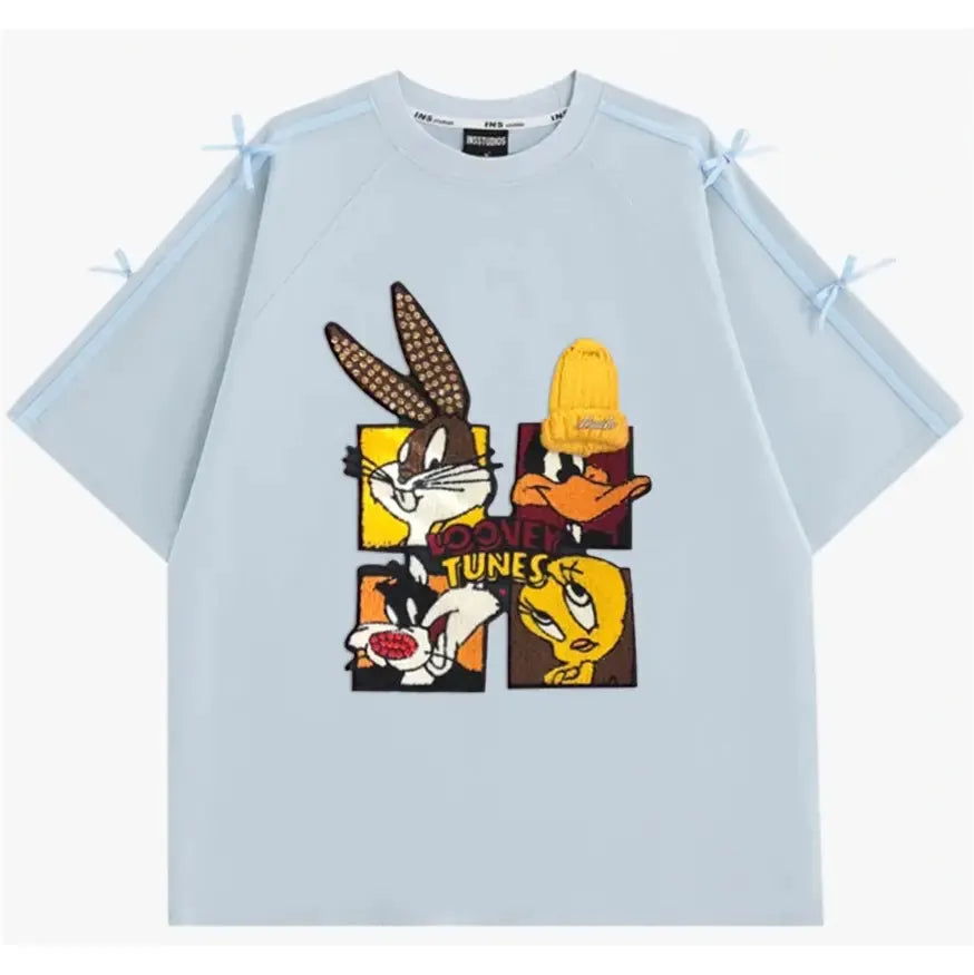 VINESU New Fashionable 3D Bow Print Tee