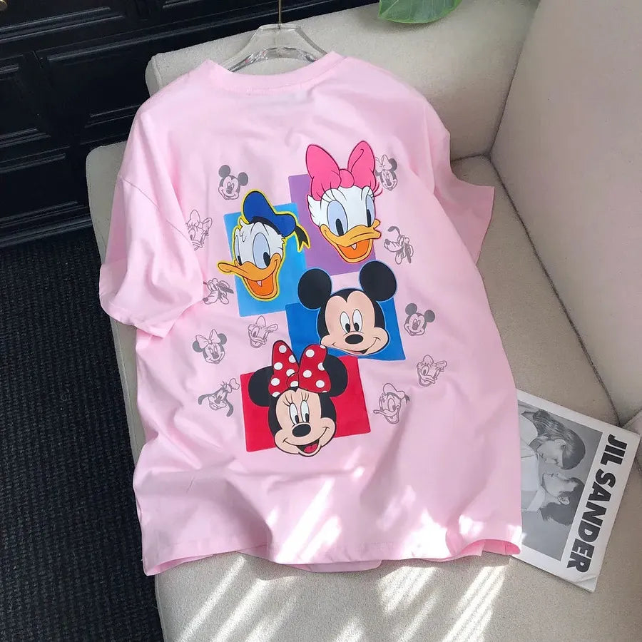 VINESU MKT06 - Y2K Retro Cartoon Gang Double-Sided Embellished Tee