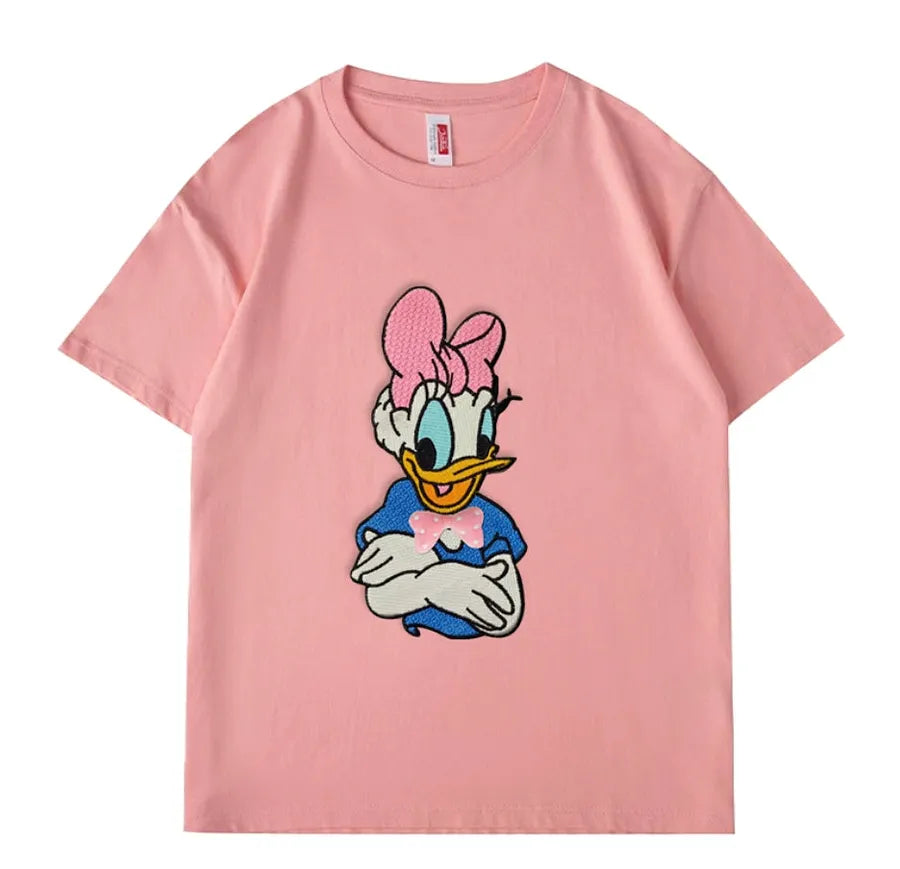 VINESU Embroidered Daisy 🎀 Cute vibe for creamy T-shirts