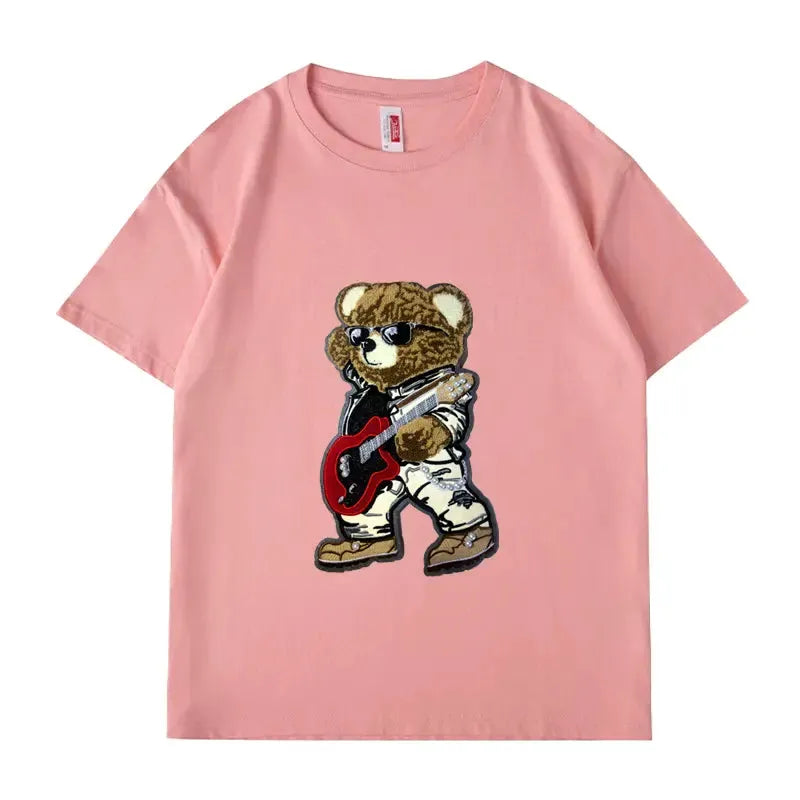 VINESU Rock Bear - Heavyweight 3D Pearl Embellished Tee