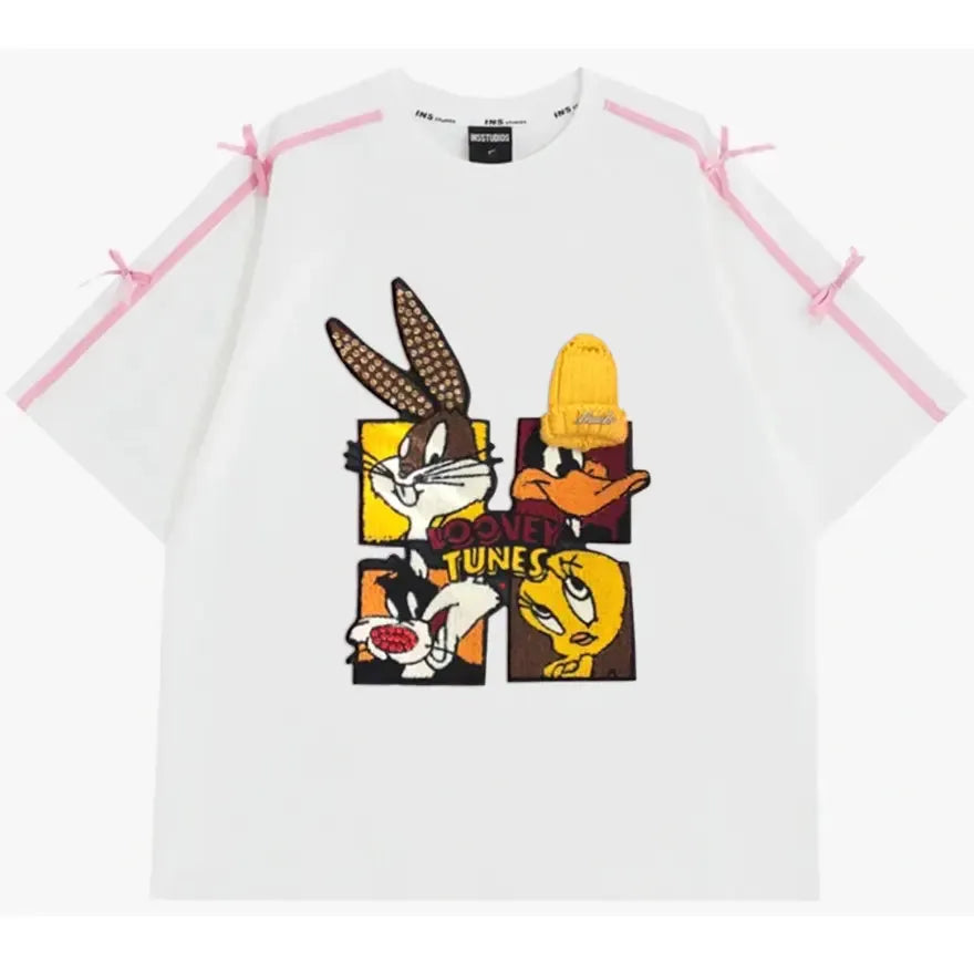 VINESU New Fashionable 3D Bow Print Tee