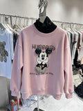 VINESU Rhinestone Retro Cartoon Sweatshirt - 3D Bling Design, Sweet-Cool Street Style