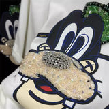 VINESU Goofy Cartoon Sequin-Embellished T-Shirt