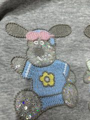 A164 - Luxury Three Bears 3D Embroidery T-Shirt - 320g Ultra-Heavyweight Cotton - Structured Boxy Fit Streetwear Top