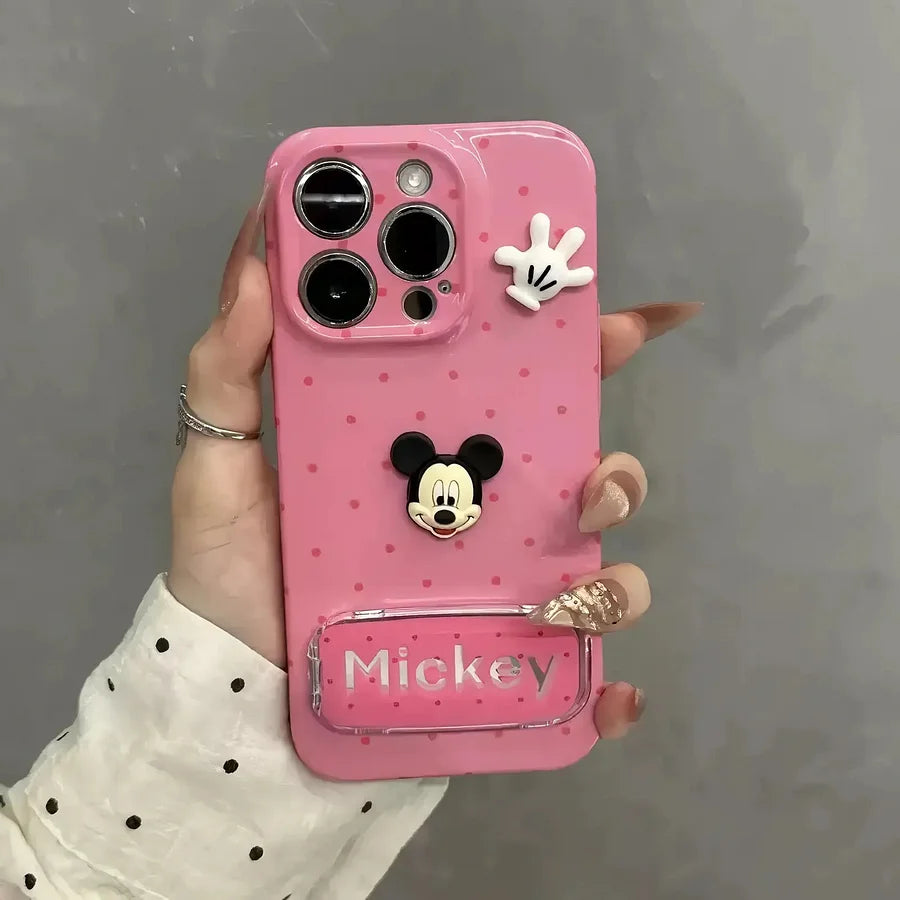 VINESU Cute Attack💘 3D Mickey Pink Polka - Dot Case