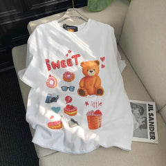 VINESU A17 - "Sweet" Bear Hand-Embellished T-Shirt