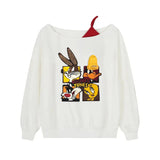 VINESU Looney Tunes Themed Off - Shoulder Camisole Sweatshirt: A Blend of Sexiness and Fun