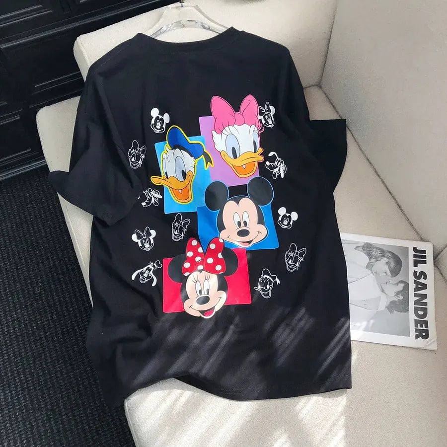 VINESU MKT06 - Y2K Retro Cartoon Gang Double-Sided Embellished Tee