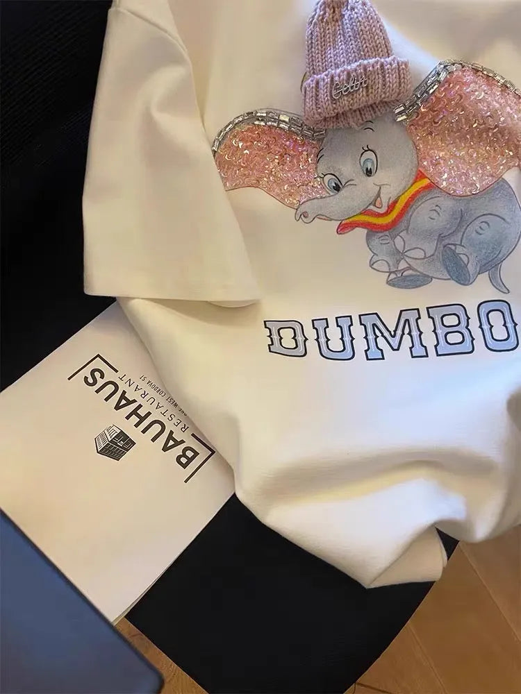 VINESU Sparkly Little Elephant Takes the Stage, the Eye - Catching Secret of Cute T - shirt