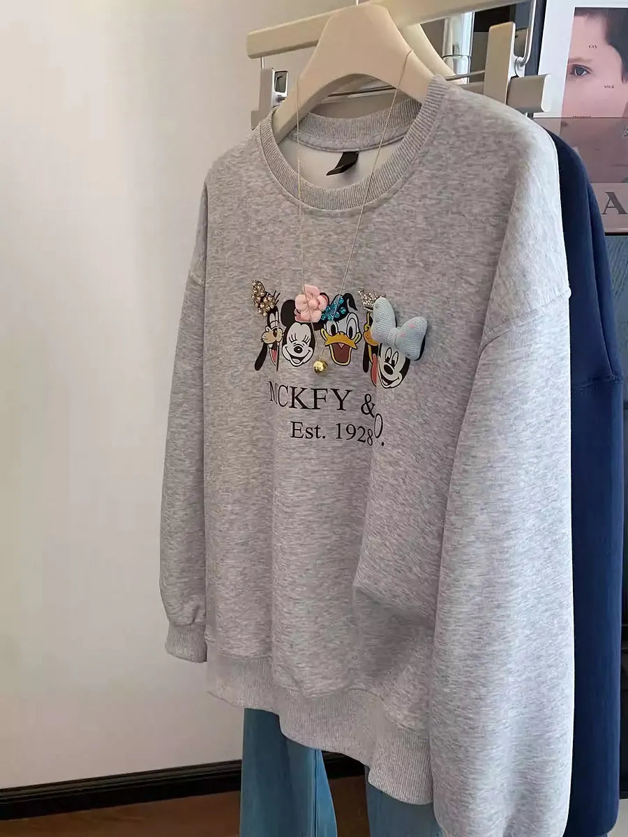 VINESU Can't Resist the Cuteness! Cartoon 3D Decor Sweatshirt