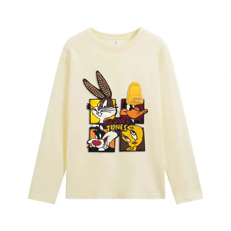 VINESU Looney Tunes - Themed Long - Sleeve T - shirt: Embrace Cartoon Nostalgia