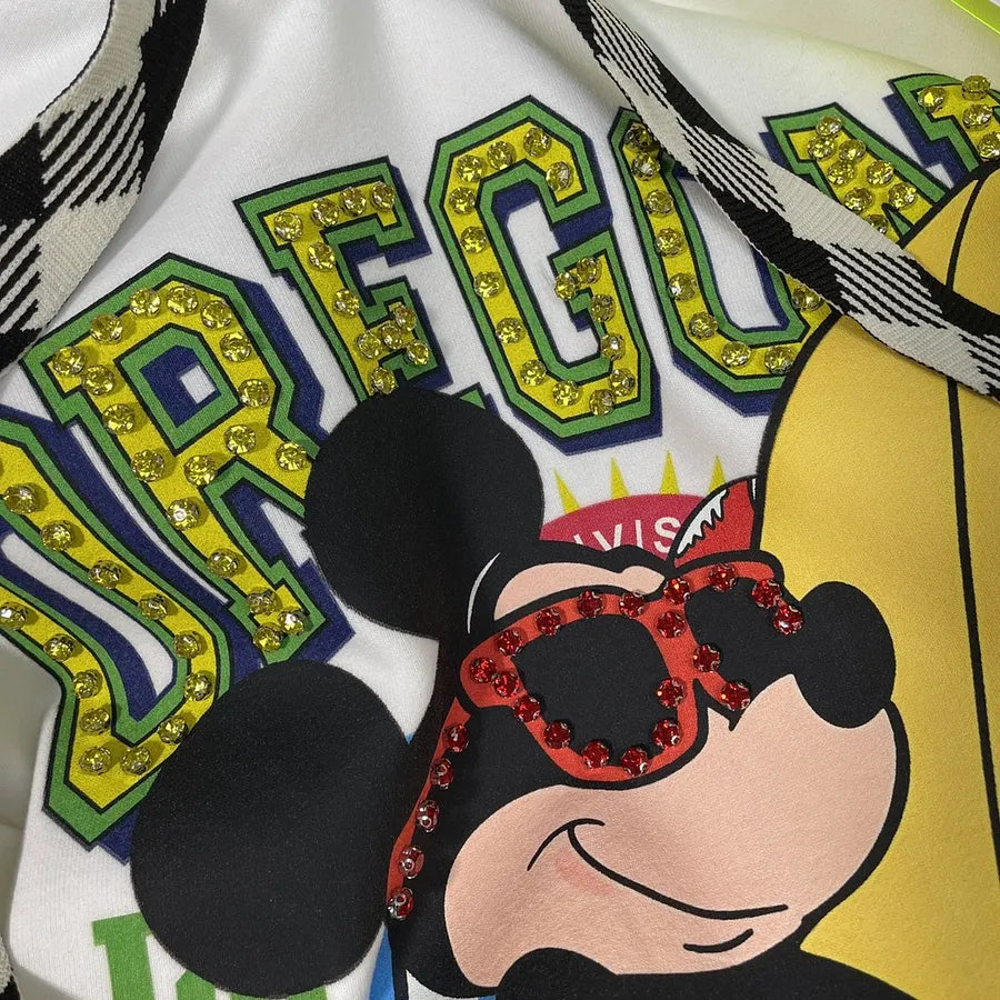 VINESU Street Style MK-Inspired Graphic Hoodie - Oregon Surf Print White Oversized Hoodie