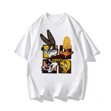 VINESU Looney Tunes 3D Accent Glitter Black T-Shirt | Edgy Streetwear Statement Top