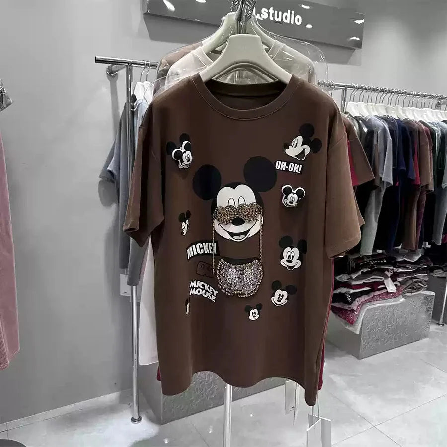VINESU Heavy work-3D pattern hand-beaded Tee