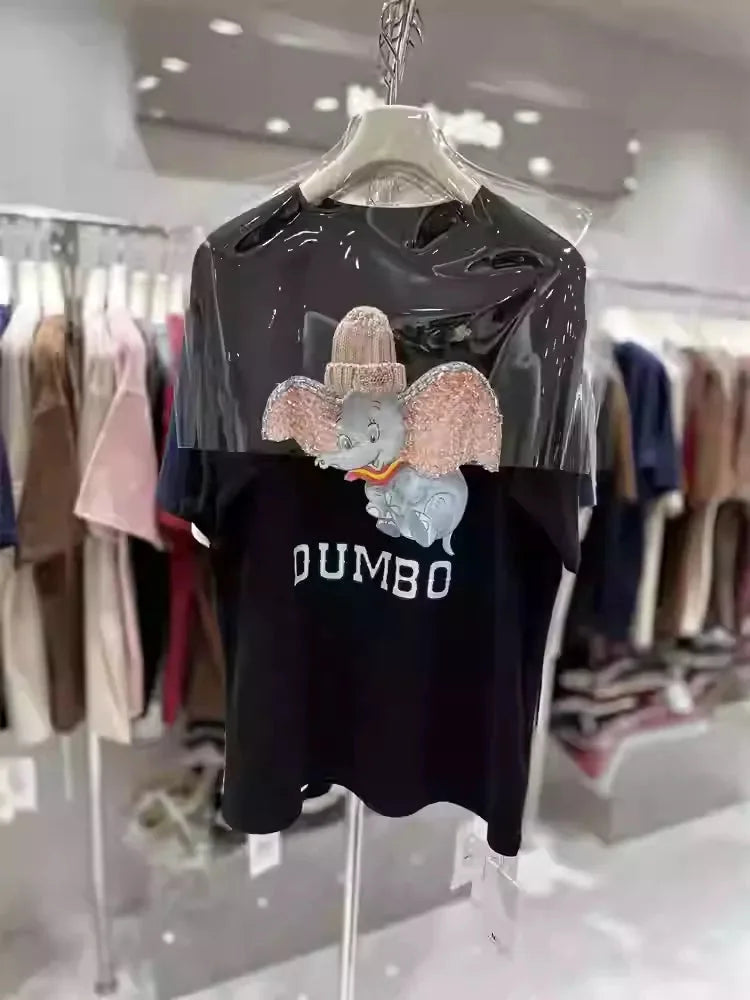 VINESU Sparkly Little Elephant Takes the Stage, the Eye - Catching Secret of Cute T - shirt