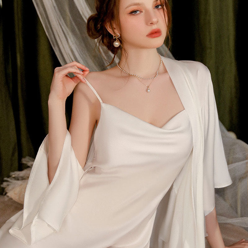 Gentle And Charming Silk Nightwear Lingerie