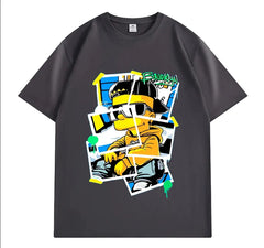 VINESU Sticker Bart Printed Heavyweight T-shirts