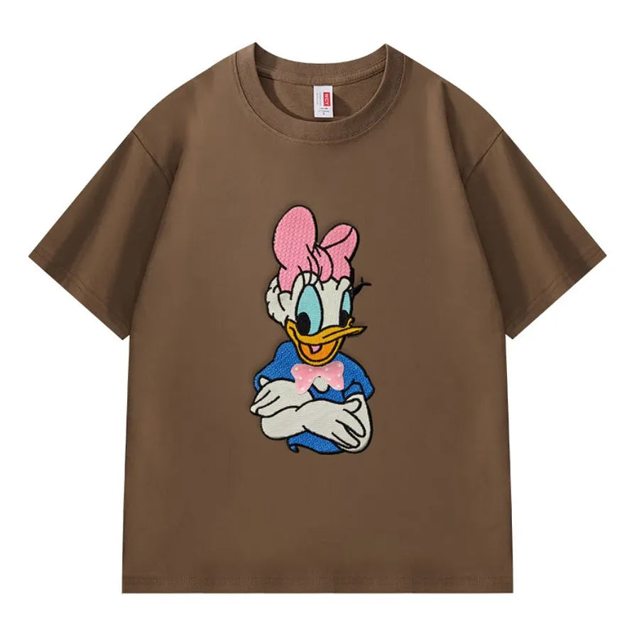VINESU Embroidered Daisy 🎀 Cute vibe for creamy T-shirts