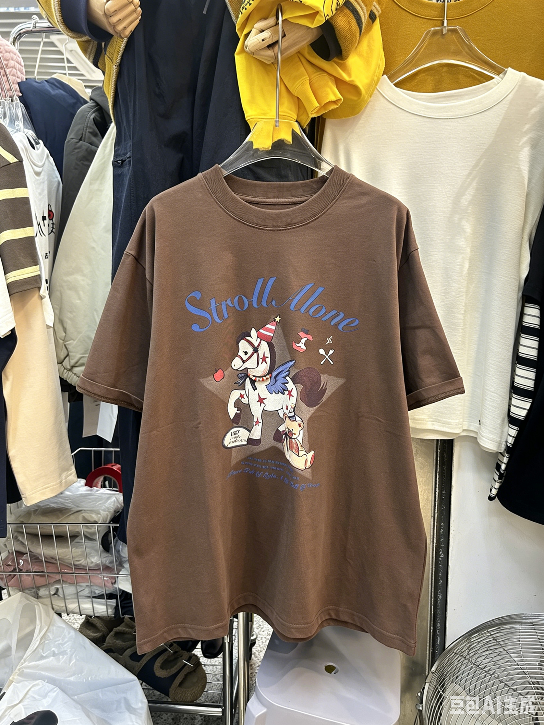 A247 - 🐴✨ Stroll Alone 3D Necklace Pony Graphic Oversized T-Shirt