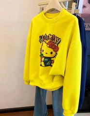 VINESU Cuteness Overload! Hello Kitty Printed Sweatshirt