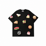 A239 - Handmade 3D Dessert Patch T-Shirt | 100% Cotton Cute Food Appliqué Tee