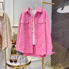 VINESU | Heavy Diamond Jacquard Denim Shirt
