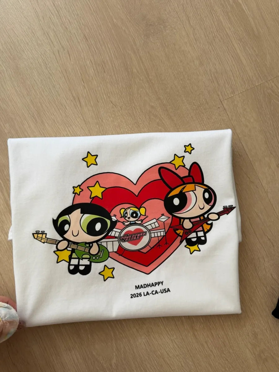 Special Offer: 220g Heavyweight 100% Cotton Cartoon Graphic Tee | Oversized & Versatile