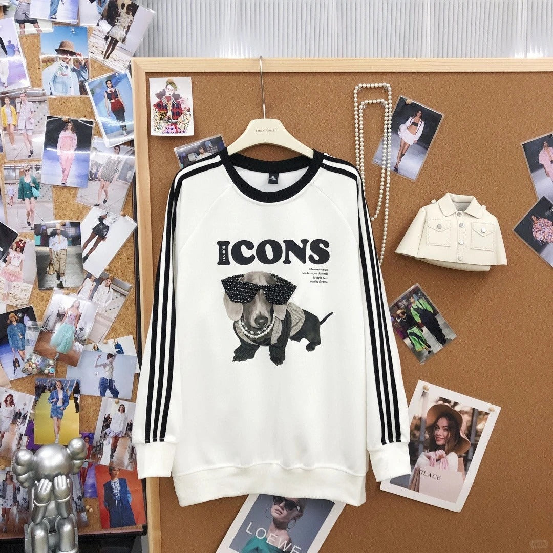 B07 - Dachshund Rhinestone Heavyweight Crewneck Sweatshirt